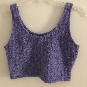 Lavender Fuzzy Crop Top
